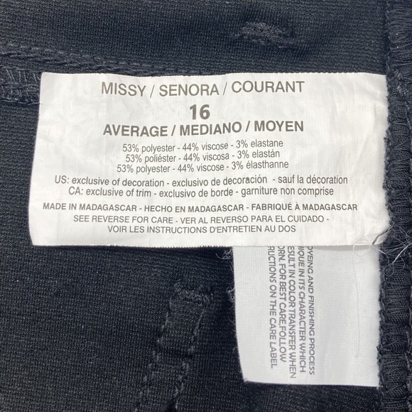 Gloria Vanderbilt Amanda Ponte Jean Pants Women’s 16 Plaid Check Black Gray - Picture 11 of 12